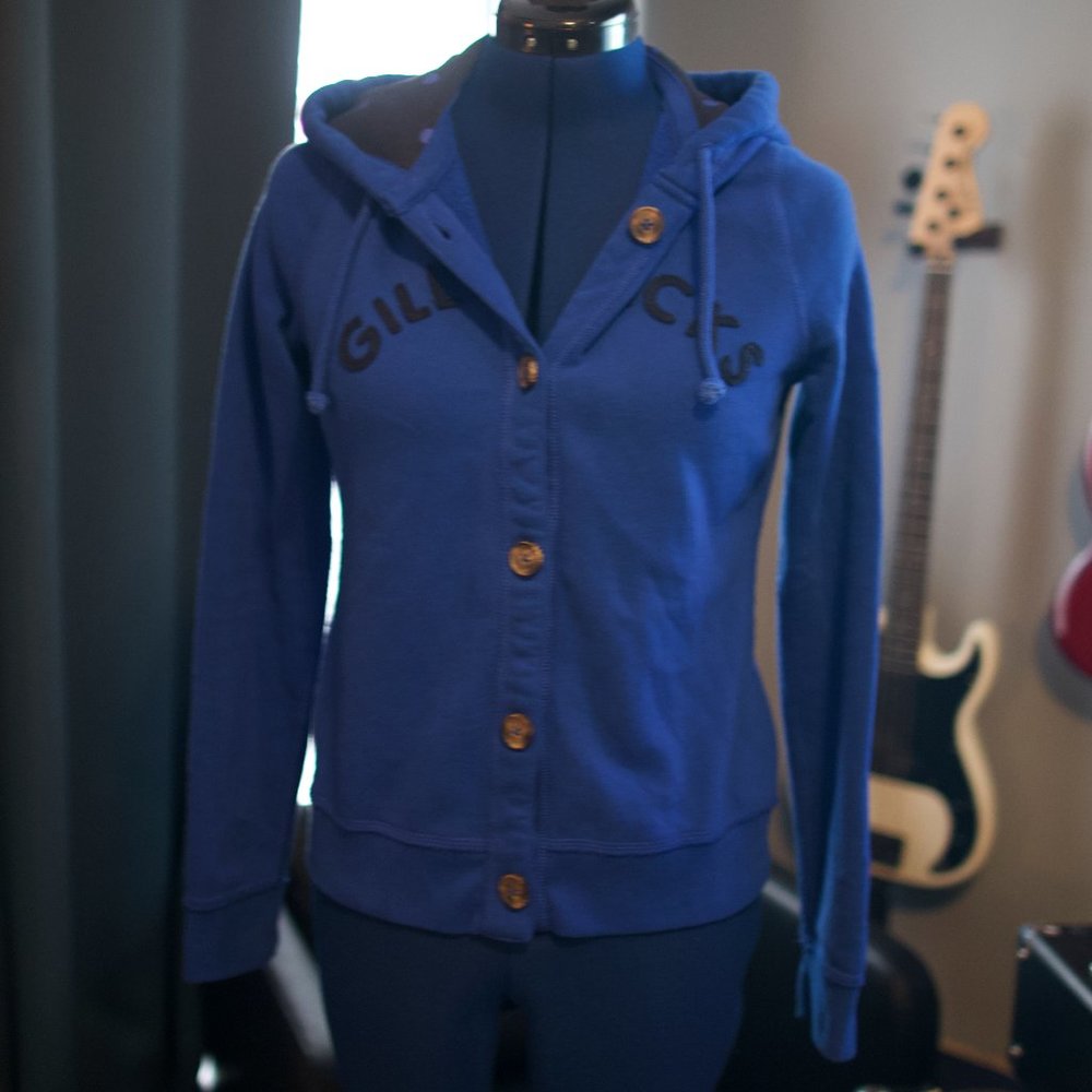 Gilly Hicks Button Up Fleece Hoodie - Medium